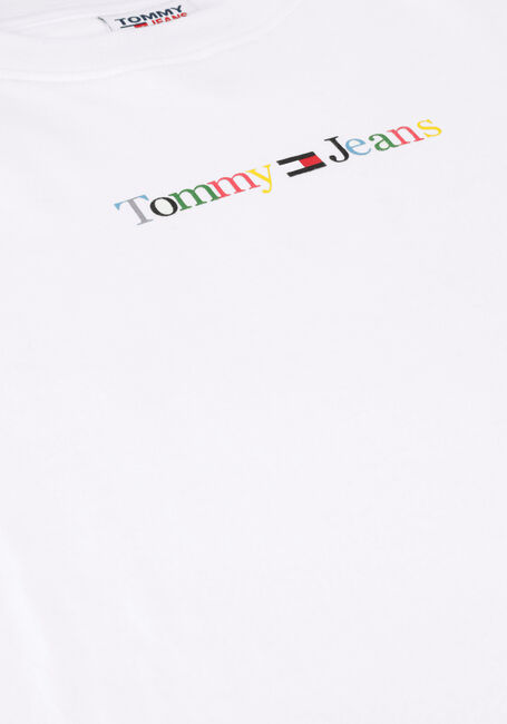 Witte TOMMY JEANS T-shirt TJW REG COLOR SERIF LINEAR SS - large