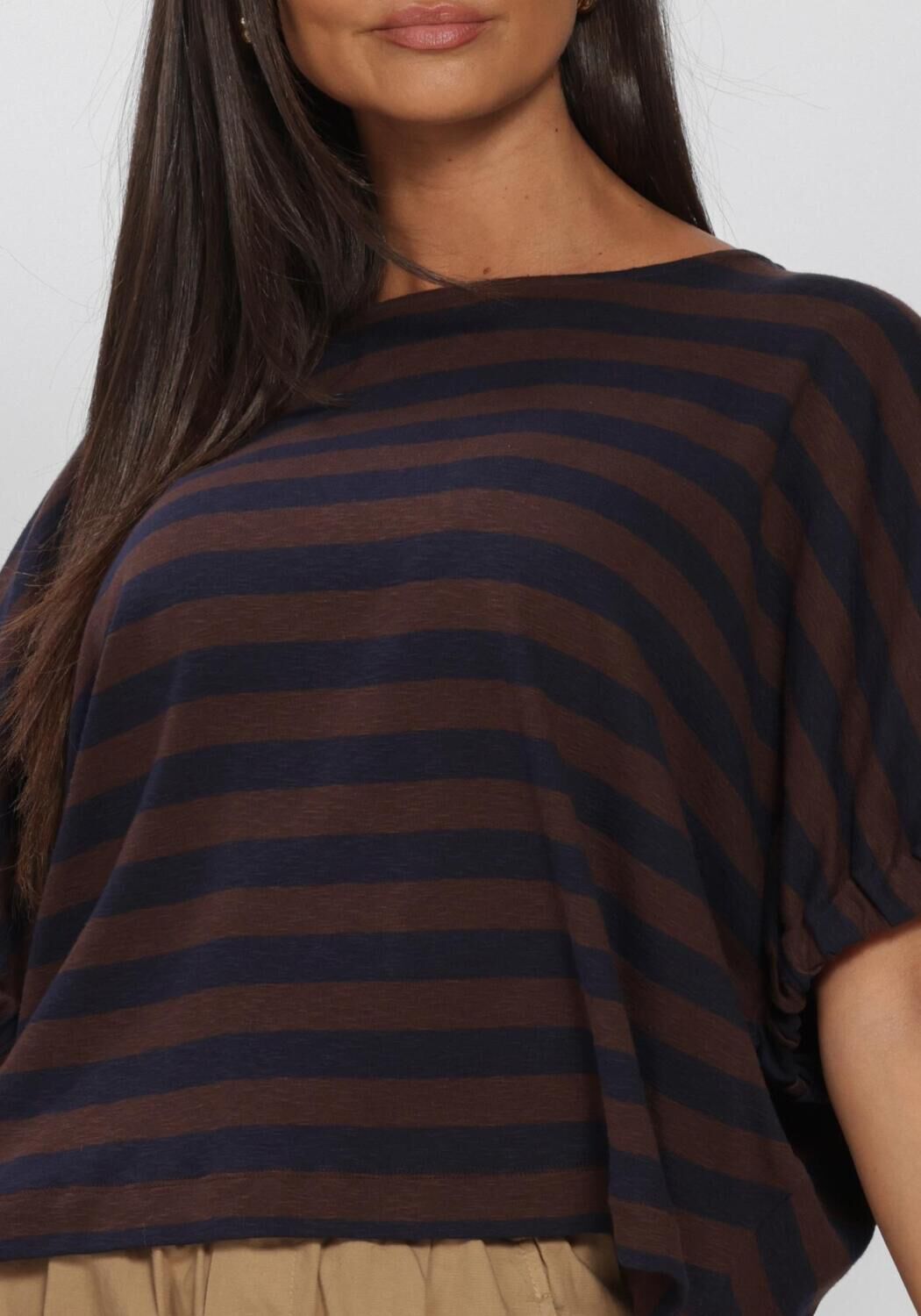 BY-BAR Haut MERLE BIG STRIPE TOP en marron - large