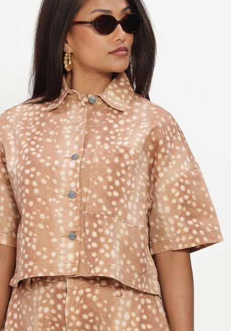 Camel REFINED DEPARTMENT  LADIES WOVEN CROPPED BLOUSE BAMBI PRINT ADELINE - large