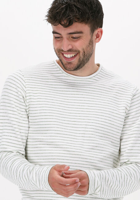 DSTREZZED Chandail BOATNECK L/S FANCY TERRY STRIPE en blanc - large