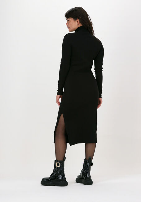 CALVIN KLEIN Robe midi MICRO BRANDING ROLL NECK DRESS en noir - large
