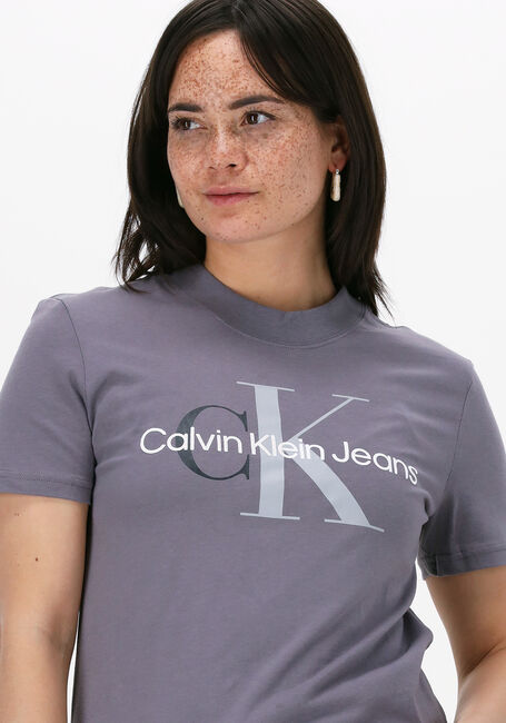 Grijze CALVIN KLEIN T-shirt TWO TONE MONOGRAM REGULAR TEE - large