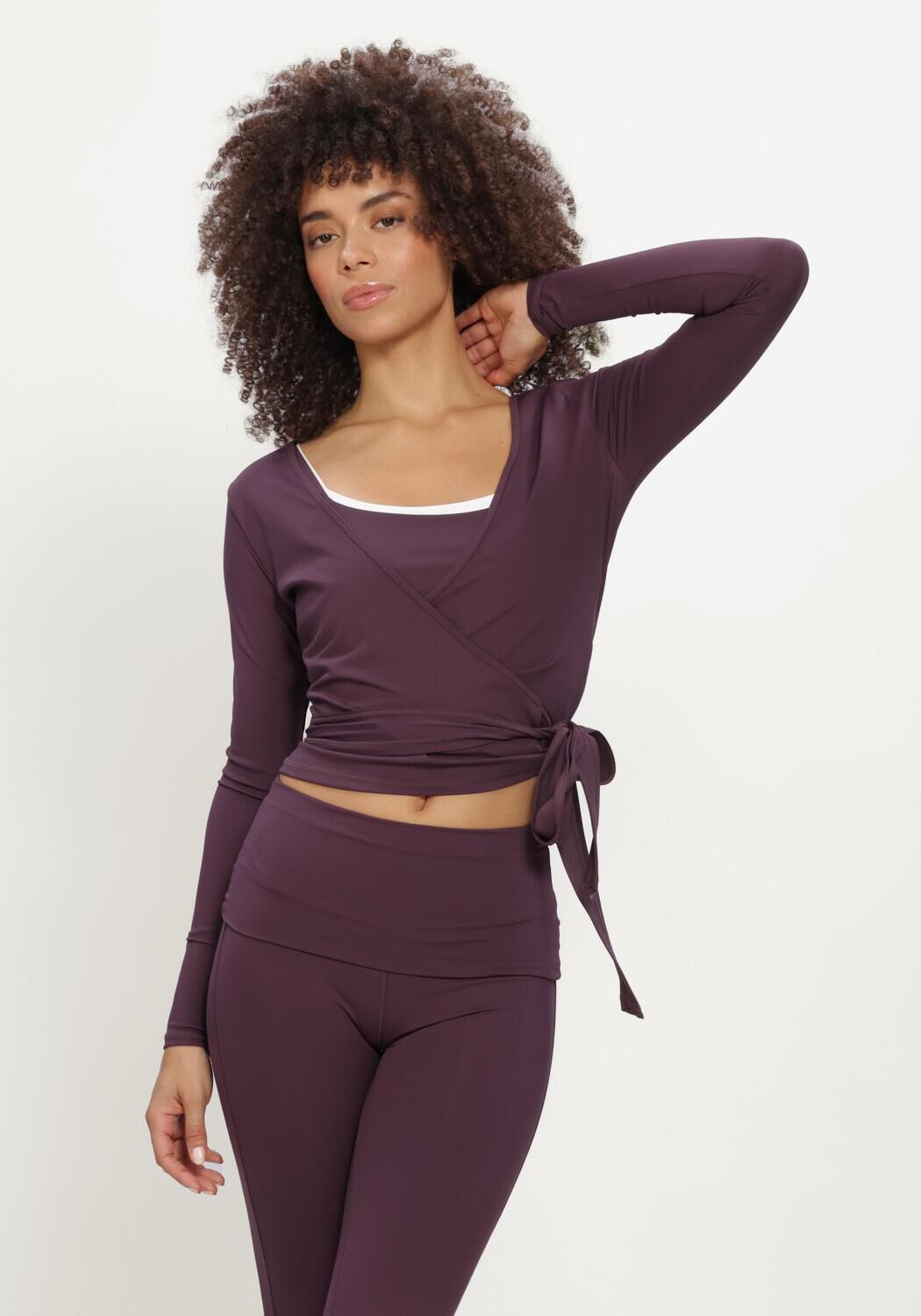 Paarse THE LOLA CLUB Top BRUNA WRAP TOP - large