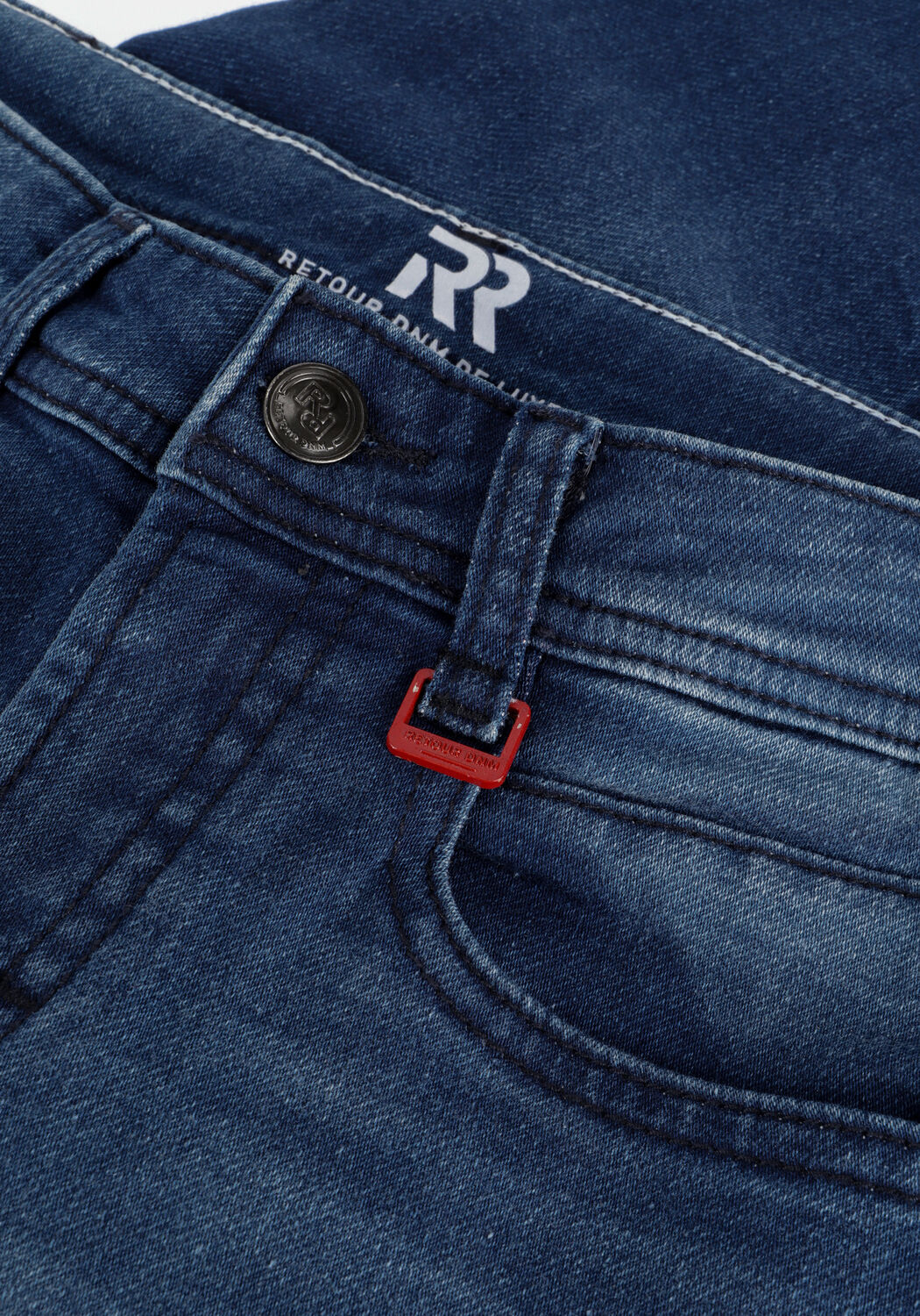 Donkerblauwe RETOUR Skinny jeans LUIGI DEEP BLUE - large