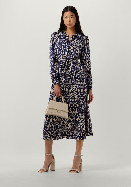 Blauwe NEO NOIR Midi jurk CILIAN FLOWER BLUR DRESS - large