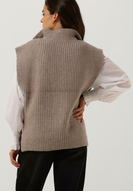 CO'COUTURE Spencer ROW ZIP VEST KNIT en taupe - large