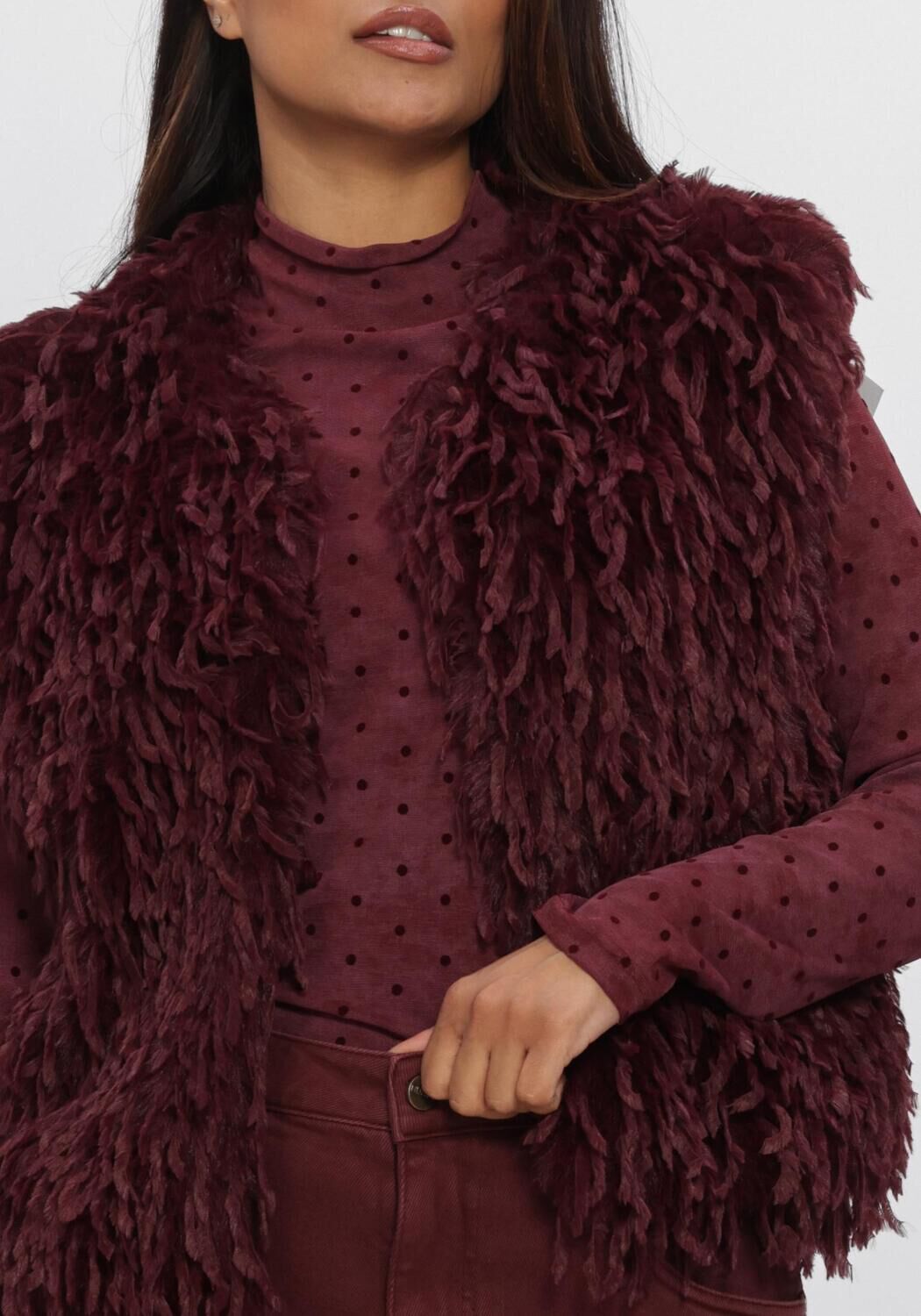 NUKUS Gilet MILA GILET FEATHER Bordeaux - large