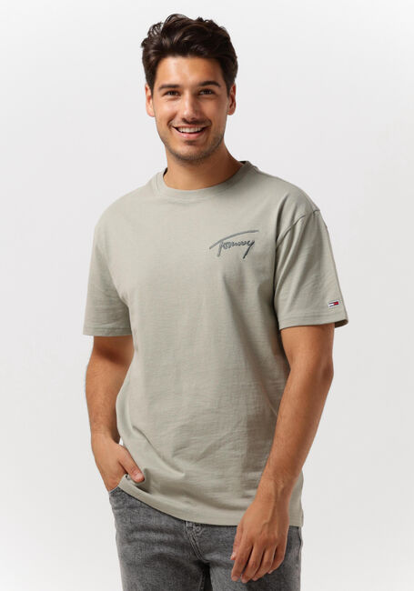 TOMMY JEANS T-shirt TJM TOMMY SIGNATURE TEE en beige - large