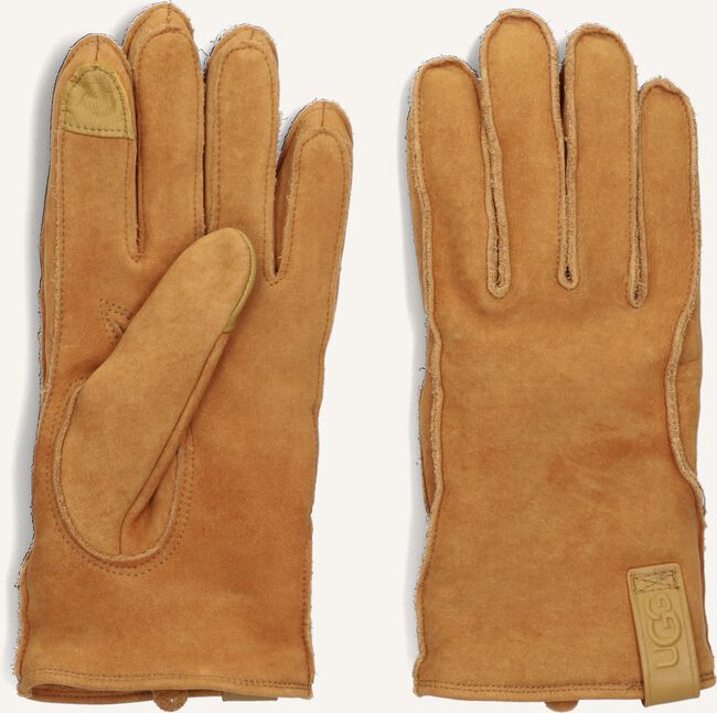 Cognac UGG Handschoenen LEATHER CLAMSHELL LOGO GLOVE Cognac UGG Handschoenen LEATHER CLAMSHELL LOGO GLOVE - large