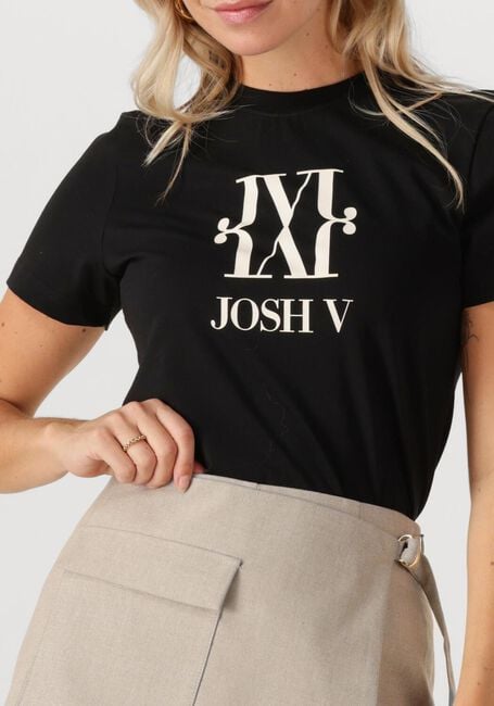 Zwarte JOSH V T-shirt JV DORIE MONOGRAM SLIM FIT T-SHIRT - large