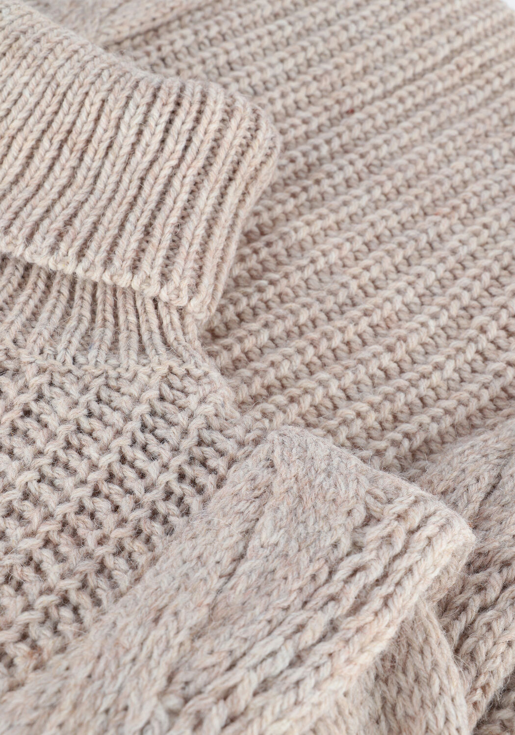 Beige OBJECT Trui EVERLY L/S KNIT PULLOVER - large