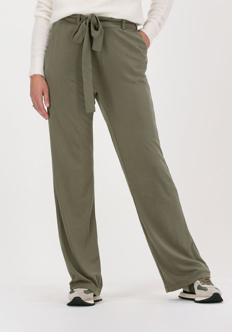 SIMPLE Pantalon large KARA en vert - large