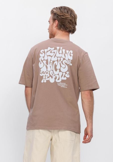 RESTER&Ouml;DS T-shirt TAS PRINT en taupe - large