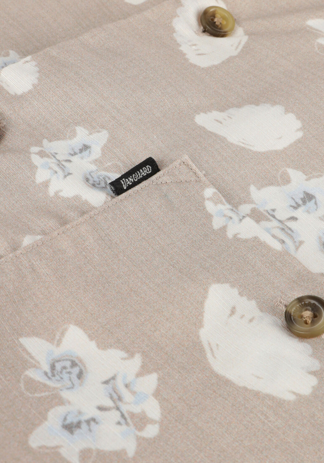 VANGUARD Chemise d&eacute;contract&eacute; SHORT SLEEVE SHIRT PRINTED TENCEL COTTON LINEN en beige - large