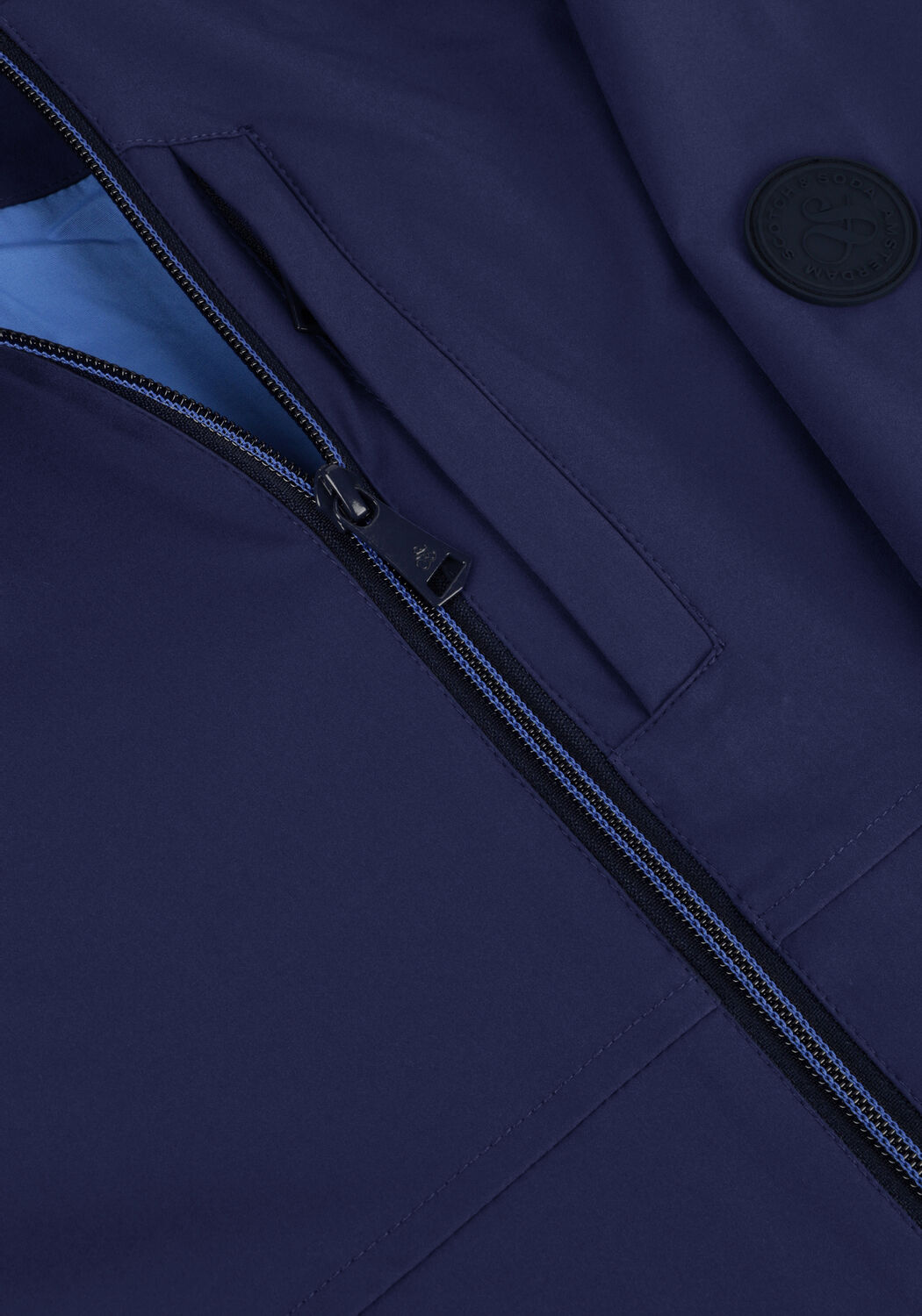 SCOTCH & SODA Jack HOODED COLOURBLOCK JACKET Bleu fonc&eacute; - large