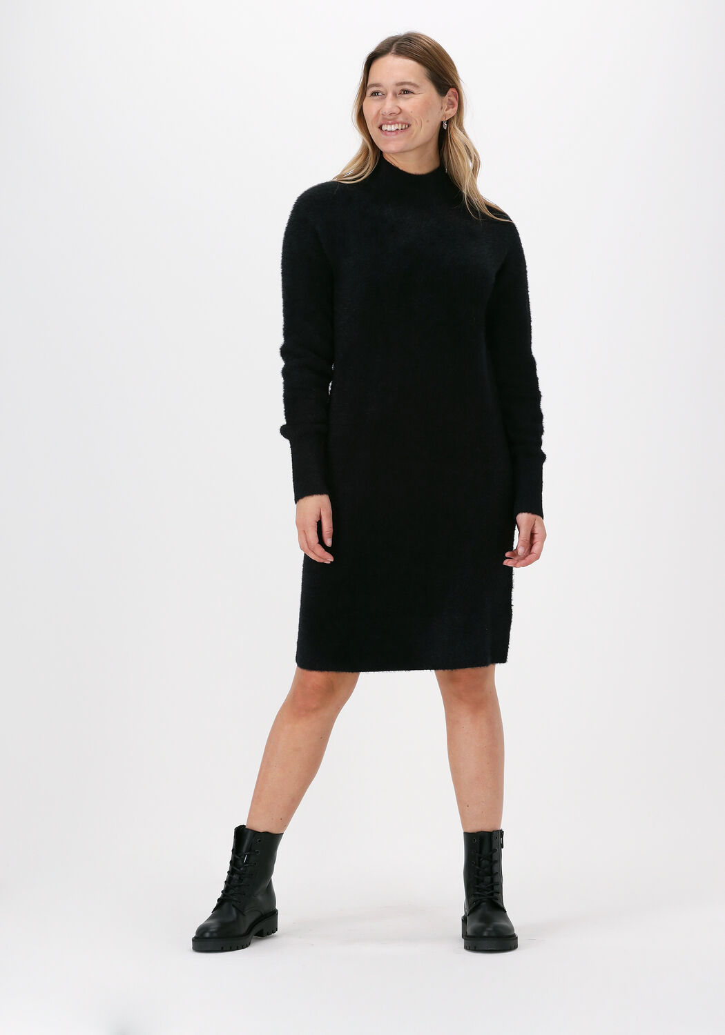 Zwarte CALVIN KLEIN Mini jurk FLUFFY SWEATER DRESS Omoda