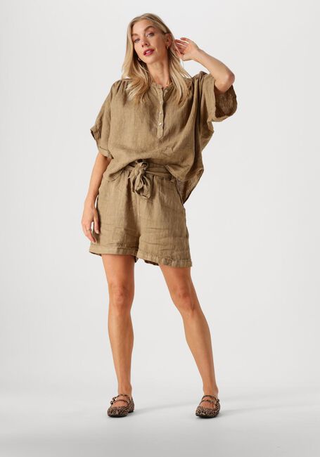 Khaki BY-BAR  AXEL LINNEN BLOUSE - large