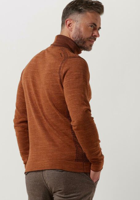 CAST IRON Col roulé TURTLENECK COTTON HEATHER PLATED en marron - large