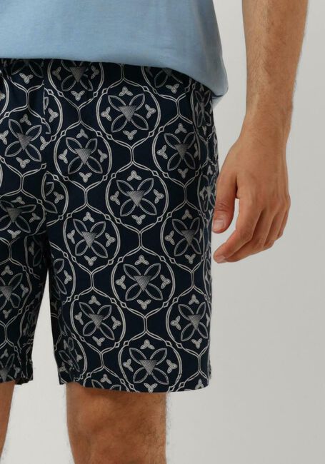 PURE PATH Pantalon courte SHORTS WITH ALL-OVER-PRINT AND CORDS Bleu foncé - large