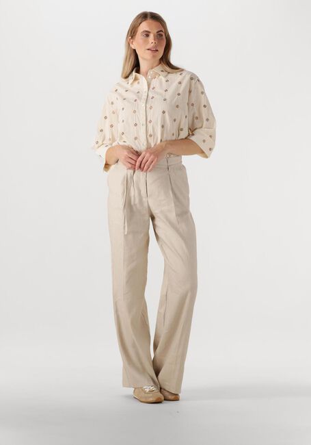 Ecru SUMMUM  3/4 SLEEVE BLOUSE TOP LINEN - large