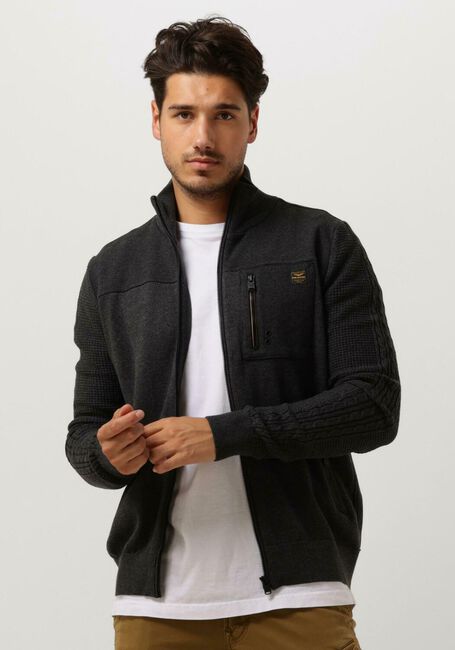 PME LEGEND Gilet ZIP JACKET KNIT SWEAT COMBINATION en gris - large