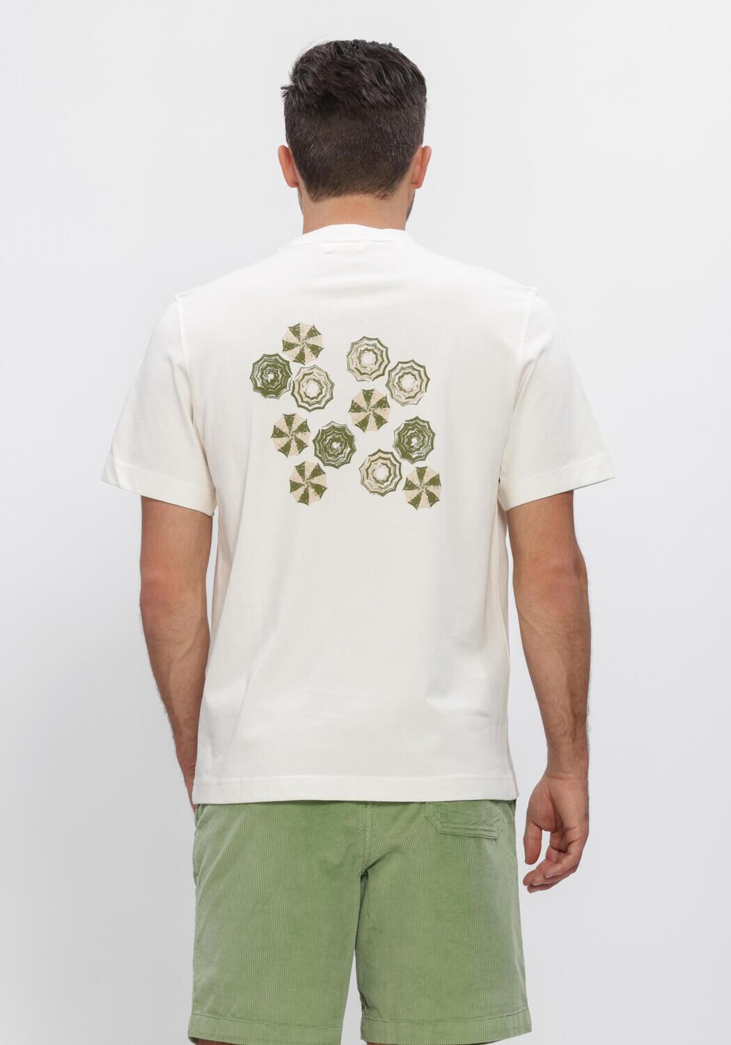 Witte SELECTED MEN Polo / T-shirt SLHMAX GRAPHIC SS O-NECK TEE - large