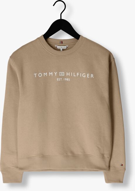 Beige TOMMY HILFIGER Sweater MDRN REG CORP LOGO C-NK SWTSHRT - large