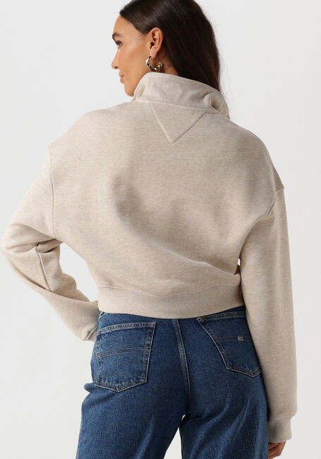 Beige TOMMY JEANS Trui TJW BXY CRP BADGE 1/4ZIP - large