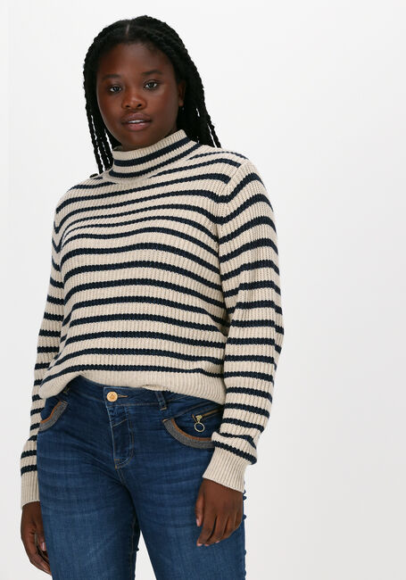 Beige MOS MOSH Trui LINN STRIPE KNITT - large
