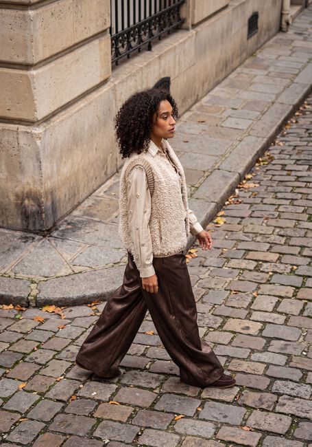 Bruine NUKUS Wijde broek BODINE PANTS PU - large