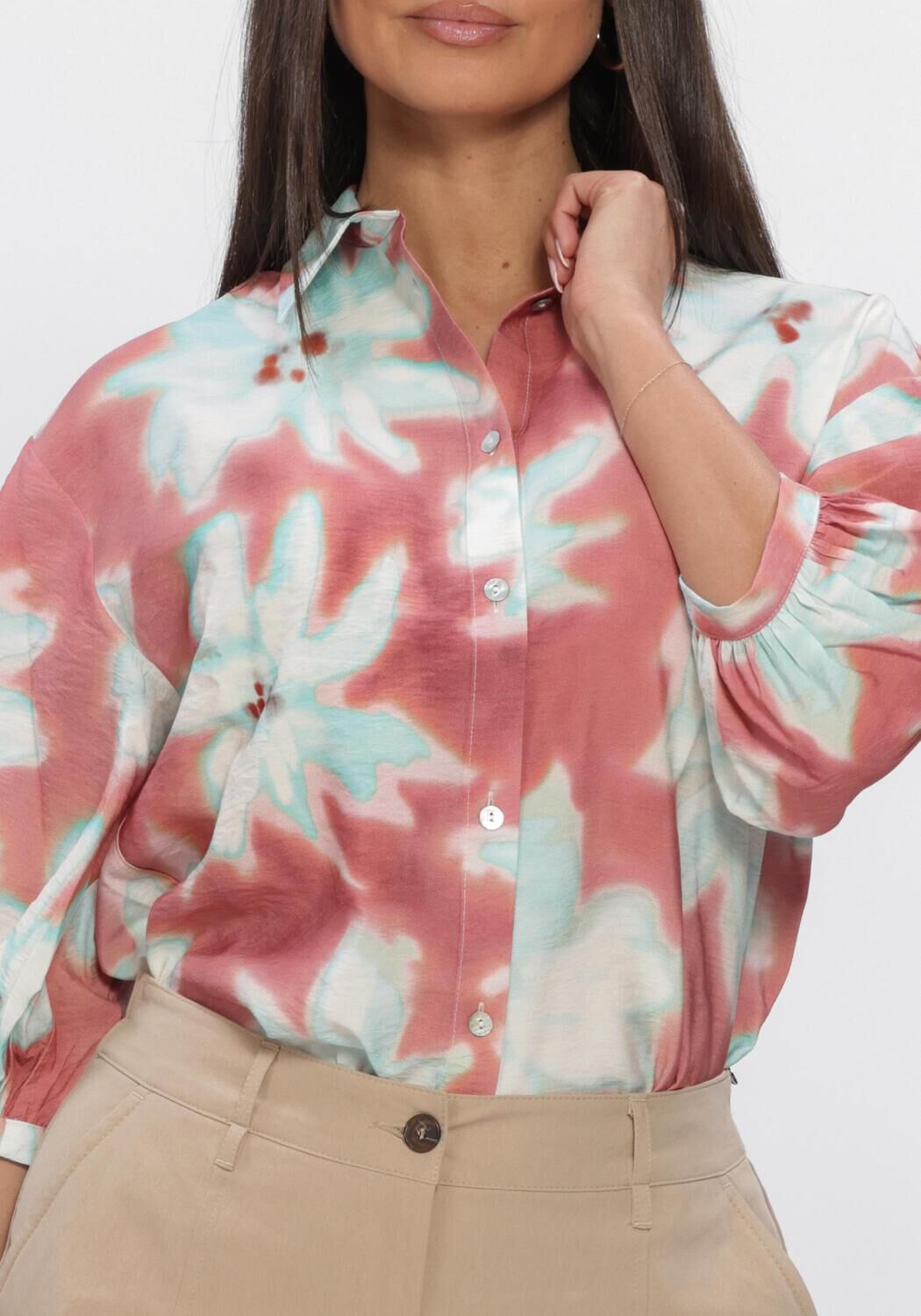 JANSEN AMSTERDAM PIP BLOUSE WF 761 3/4 PUFFED SLEEVE WIDE FIT Blouses en multicolore - large