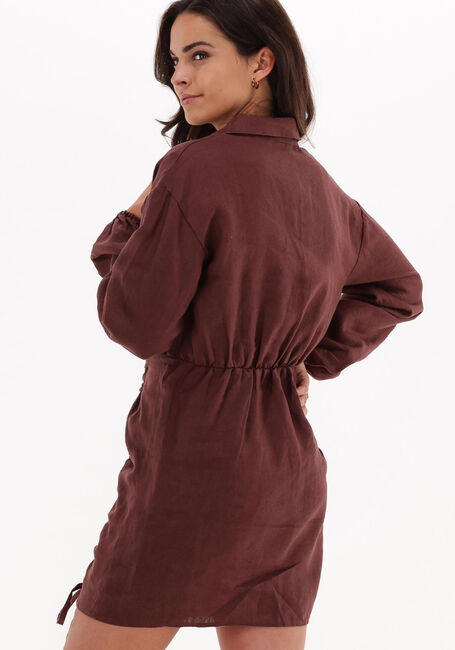 Bruine NA-KD Mini jurk DRAWSTRING LINEN MINI DRESS - large