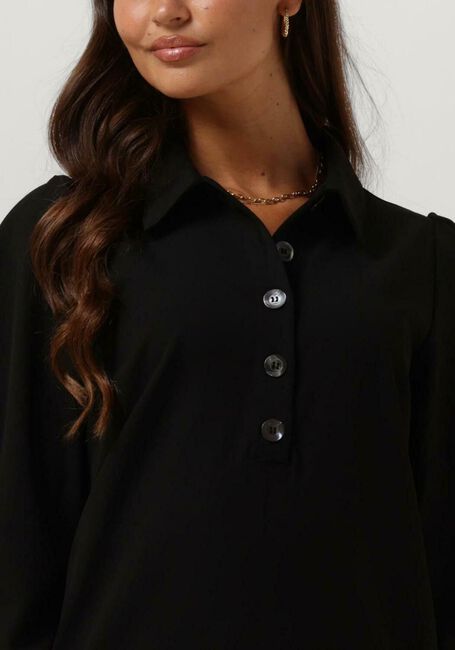 Zwarte RUBY TUESDAY Mini jurk ROZZYN COLLAR DRESS WITH PLACKET AND SLEEVE DETAIL - large