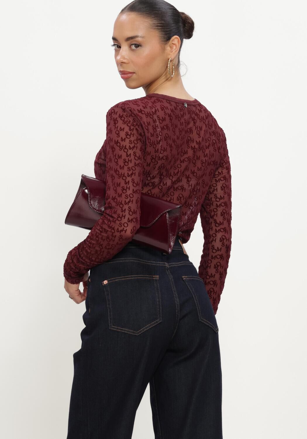 MOS MOSH MMLORETTA MONO MESH BLOUSE Hauts & T-shirts Bordeaux - large