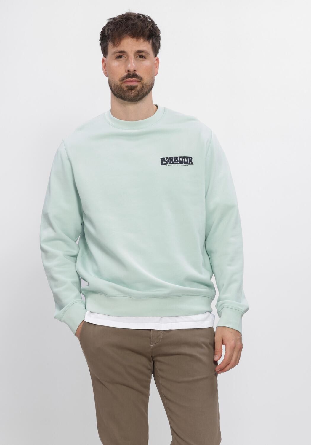 BARBOUR Chandail LIVINGSTONE CREW NECK Bleu clair - large