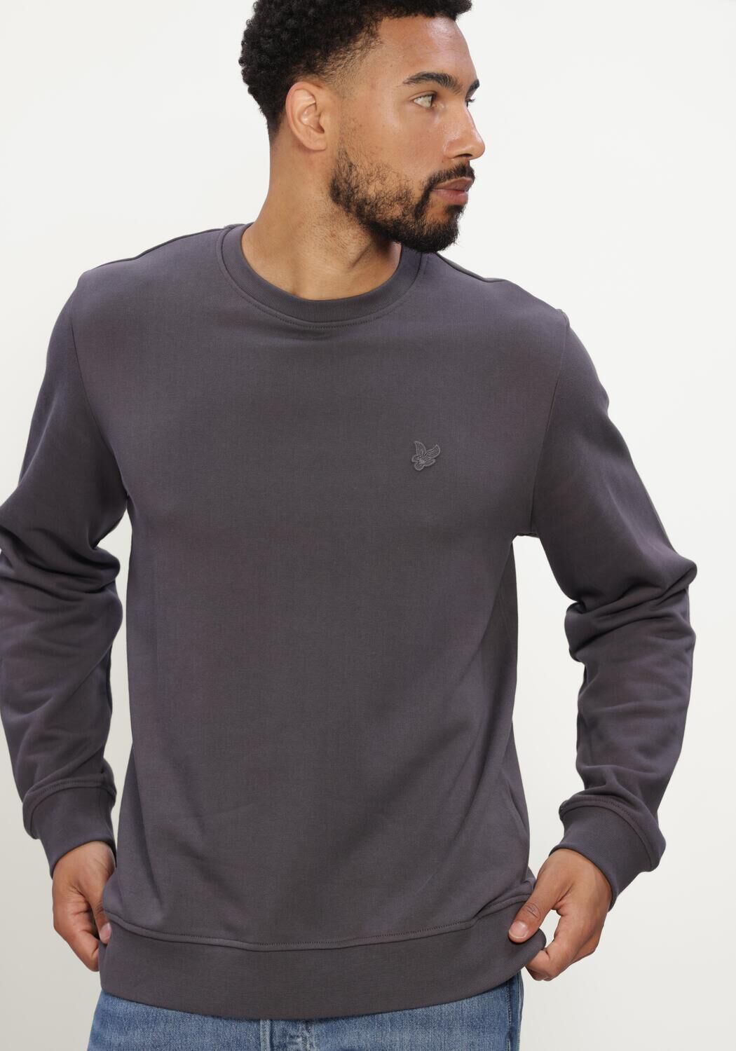 LYLE & SCOTT Pull SUPERFINE CREW NECK SWEATSHIRT Gris fonc&eacute; - large