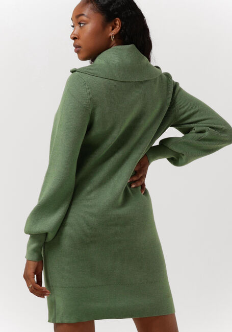 Groene Y.A.S. Mini jurk YASDALMA LS ZIP KNIT DRESS - large