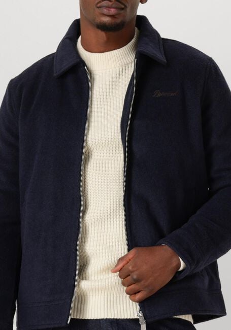 Donkerblauwe DSTREZZED Jack PAT WOOL JACKET - large