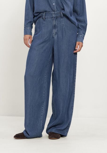 SIMPLE Pantalon large WV-HVY-TENCEL-26-3 en bleu - large