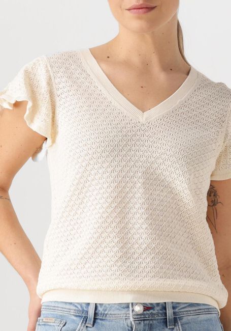 MOS MOSH Haut MMGANNA PATTERN V-NECK KNIT Écru - large