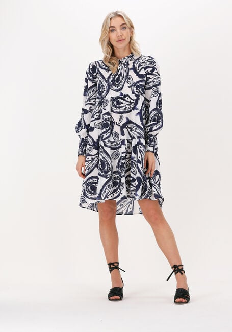 Blauwe DEA KUDIBAL Mini jurk KINDRA NS (CO) DRESS WITH BALLOON SLEEVES - large