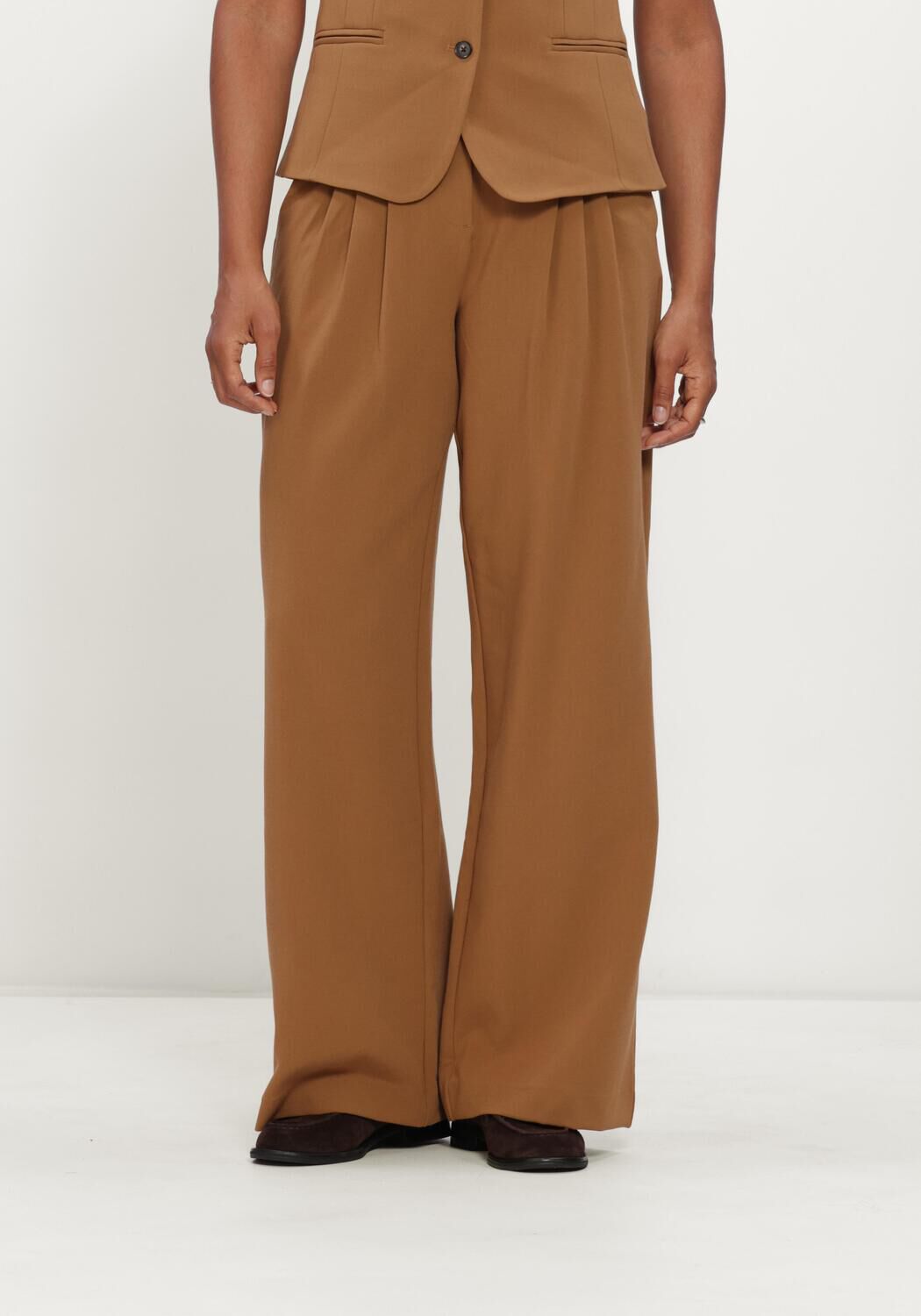 Grijze MSCH COPENHAGEN Pantalon MSCHPHILOMINA MICHELLE HW PANTS - large