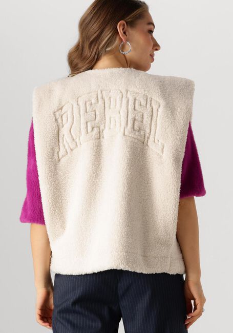 COLOURFUL REBEL Gilet YONI REBEL TEDDY GILET Écru - large