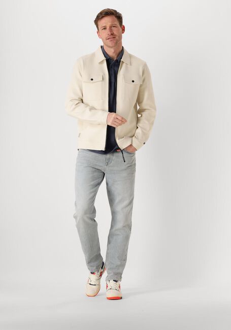Beige CAST IRON Jack ZIP JACKET INTERLOCK SWEAT - large