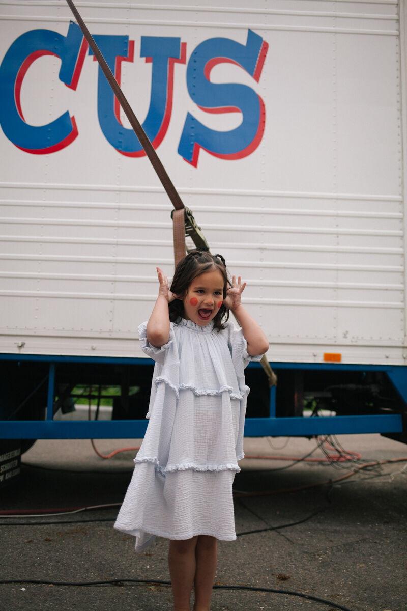 DAILY BRAT Mini robe LEA DRESS en bleu - large