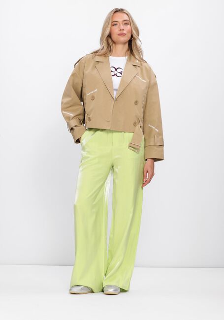 Gele ALIX THE LABEL Broeken/jumpsuits LADIES WOVEN MIX SHINE PANTS - large