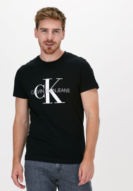 CALVIN KLEIN T-shirt ICONIC MONOGRAM SS SLIM TEE en noir - large