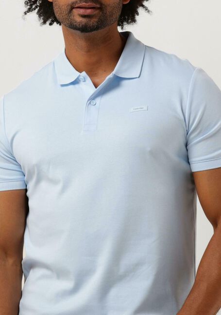 Lichtblauwe CALVIN KLEIN Polo SMOOTH COTTON SLIM POLO - large