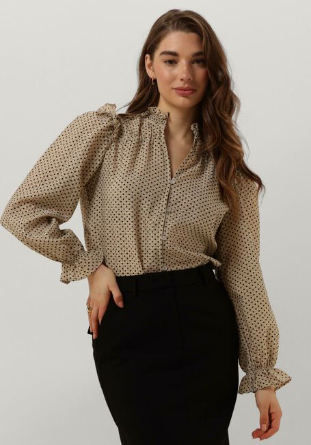 Beige CO'COUTURE  CHESS DOTT SHIRT - large