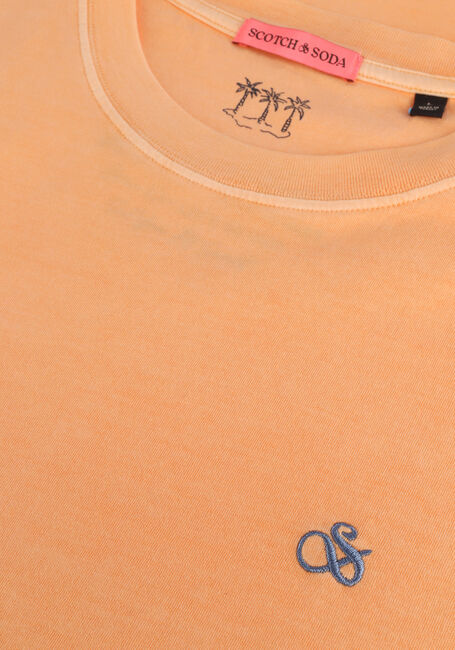 SCOTCH & SODA T-shirt GARMENT-DYED CREWNECK TEE WITH EMBROIDERY LOGO en orange - large